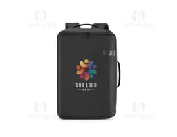 Mochila para Notebook Premium em cor preta, com compartimentos para device, equipamentos eletrônicos, tela, celular e mouse.