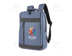 Mochila de couro preta para notebook, estilo vintage e elegante, com alça de metal, zipper e bolsos. Ideal para viagens de