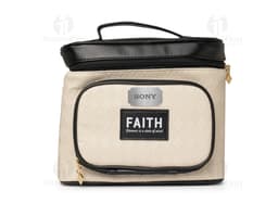 Necessaire PU preta estilo vintage, feita de couro, com um design elegante e moderno. Perfeita para armazenar dinheiro