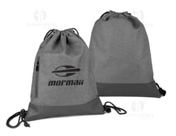 Sacola/Mochila preta de couro moderna, com alça, zíper e bolso. Ideal para viagens, negócios ou compras, acessório de moda