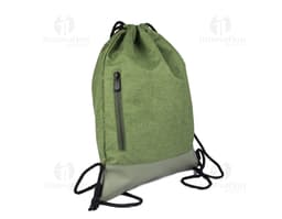 Sacola/Mochila preta de couro moderna, com alça, zíper e bolso. Ideal para viagens, negócios ou compras, acessório de moda