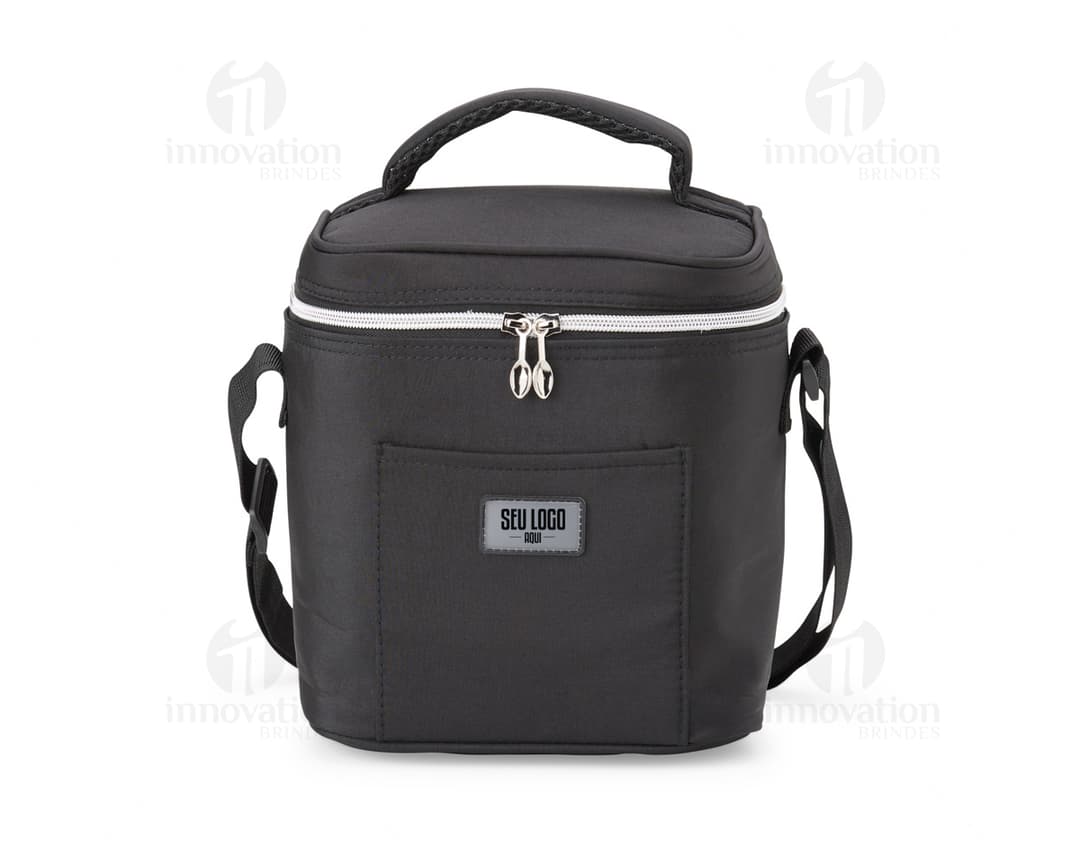 Bolsa Térmica 7 Litros para transporte de alimentos e bebidas, com alça ajustável e fecho em zíper. Disponível na cor azul