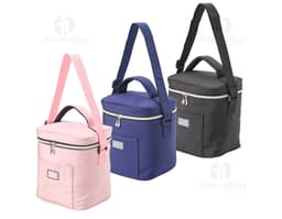 Bolsa Térmica 7 Litros para transporte de alimentos e bebidas, com alça ajustável e fecho em zíper. Disponível na cor azul