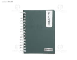 Agenda Diária 2025 Wire-o em um ambiente de escritório com notebook, papel em branco, pastas, envelopes, mensagens
