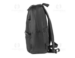 Mochila para Notebook preta de couro, moderna e espaçosa, com alça de ombro ajustável, ideal para viagens, negócios, escola