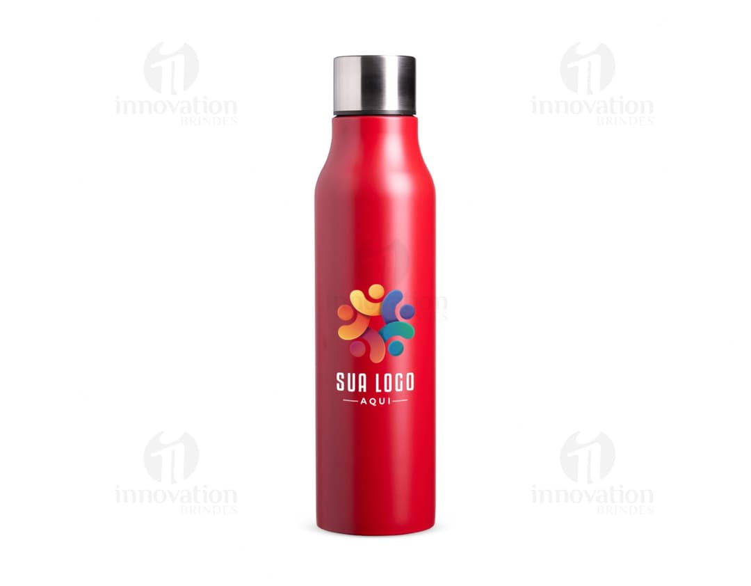 Garrafa Inox 1 Litro em fundo branco.