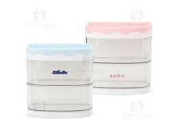 Organizador de Mesa em madeira com divisórias e gaveta, ideal para armazenar papéis e materiais de escritório.