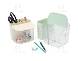 Organizador plástico moderno e elegante para a decoração de interiores, com design contemporâneo e espaço de armazenamento.