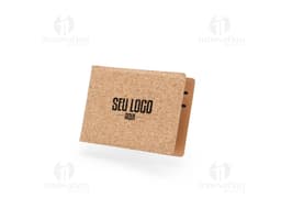 Porta-cartão em Cortiça preto com detalhes em dourado.