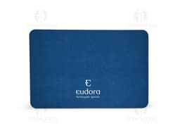 Tapete Médio de Secagem Rápida em tons de cinza e azul, com textura felpuda.