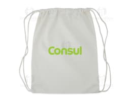 Mochila Saco em Algodão com design moderno e textura de tecido. Ideal para compras, presentes ou para transportar objetos. A