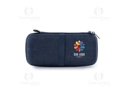 Estojo de Nylon preto com zíper e alça lateral, ideal para armazenar e transportar itens pequenos com segurança.