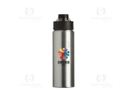 Squeeze Alumínio 800ml na cor azul, com tampa de rosca e bico retrátil.
