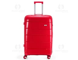 Breve descrição da imagem: Conjunto de malas de viagem 95 litros em 3D, com design moderno e vibrante. As malas são de metal
