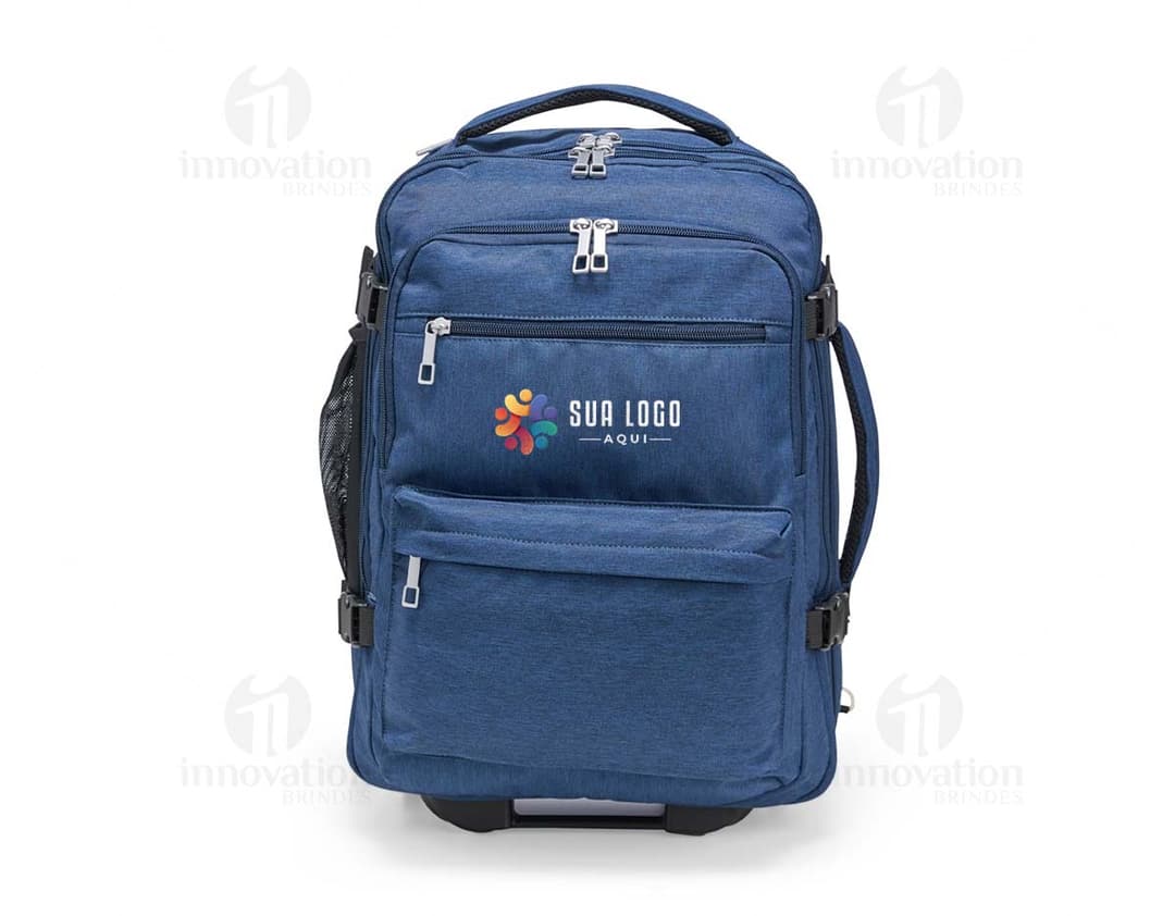 Mochila Poliéster 17 Litros em cor cinza, ideal para transportar objetos e pertences com espaço interno amplo e alças