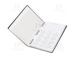 Caderneta de couro sintético para anotações, com design moderno e espaçoso. Perfeita para armazenar dados, informações e