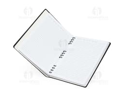 Caderneta de couro sintético para anotações, com design moderno e espaçoso. Perfeita para armazenar dados, informações e