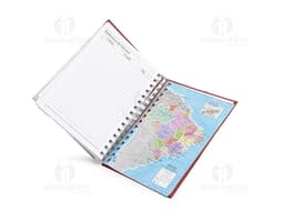 Agenda Diária 2025 com capa preta, espiral, espaço para escrever notas, listas e compromissos, design moderno, feita em metal
