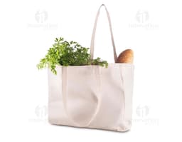 Sacola em algodão rosa, vazia, com alças e elegante. Focada no público feminino, perfeita para compras em lojas de moda e