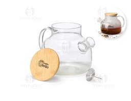 Chaleira de vidro com capacidade para 1 litro, ideal para preparar chá ou café. Fabricada com material transparente e