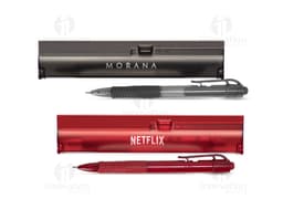 Kit estojo com caneta plástico contendo writing implement, pencil, straightener, device, pen, school, education, ballpoint