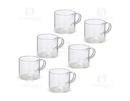 Kit Xícaras de Vidro 6 Peças são xícaras de vidro transparente, ideais para servir chás, cafés e outras bebidas quentes. As