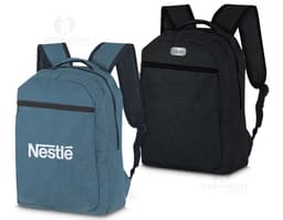 Mochila para Notebook na cor preta, com compartimento acolchoado para laptop e bolsos frontais para acessórios. Alças