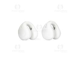 Fone de ouvido Bluetooth preto com almofadas acolchoadas e botões de controle de volume.
