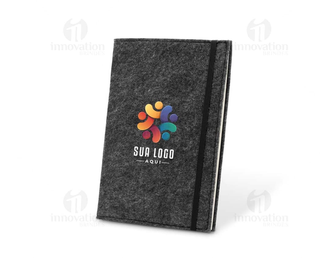 BALDWIN Caderno A5 com capa em feltro 100 reciclado com 160 páginas pautadas recicladas