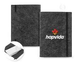 BALDWIN Caderno A5 com capa em feltro 100 reciclado com 160 páginas pautadas recicladas