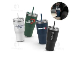 JOYNER M Copo de viagem compacto em aço inox 91 reciclado com parede dupla isolada a vácuo e acabamento mate 600 mL