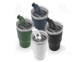 JOYNER M Copo de viagem compacto em aço inox 91 reciclado com parede dupla isolada a vácuo e acabamento mate 600 mL