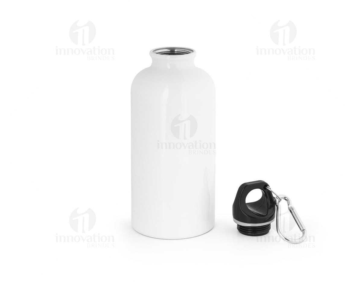 KARSTEN M Squeeze esportiva em aço inox de parede simples e acabamento brilhante com mosquetão 560 mL