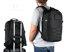 EDINBURGH BPACK Mochila estilo militar em poliéster reciclado 600D de alta densidade com bolso para notebook 173 21 L