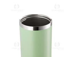 Copo térmico de 800ml em aço inoxidável preto com tampa de rosca e alça.