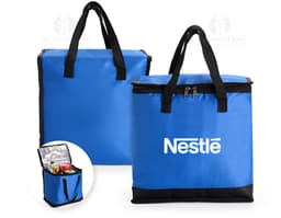 Bolsa Térmica 20 Litros em cor preta, com alça de ombro ajustável, fecho em zíper e bolso externo. Ideal para transporte de