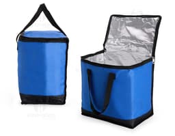 Bolsa Térmica 20 Litros em cor preta, com alça de ombro ajustável, fecho em zíper e bolso externo. Ideal para transporte de