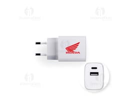 WEGENER Adaptador de corrente com porta USBA 18W e USBC 20W em ABS 100 reciclado