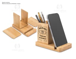 ERWIN Conjunto de secretária com suporte para celular e copo