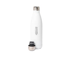Garrafa térmica de 500ml em inox, com tampa de rosca e design moderno.