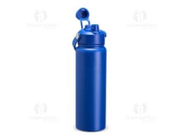 Garrafa térmica de 800ml em metal prateado, com tampa e design clean. Perfeita para manter a temperatura da bebida, seja água