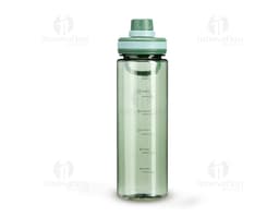 Garrafa plástica de 750ml em cor preta e transparente, vazia e limpa. A garrafa possui tampa e é um objeto único, feito de