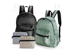 Mochila dobrável de poliéster de 18 litros, preta e moderna, ideal para viagens, aventuras e atividades ao ar livre. Feita de