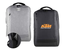 Mochila para notebook em Poliéster 300D preta, com alça de couro, zíper, estilo business, moderno e elegante para viagens e