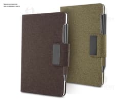 Caderno em PU e fibra de café ou chá
