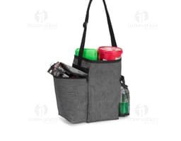 Bolsa de poliéster PVC mescla, equipamento de comunicação e armazenamento. Feita de couro e papel, com alça e fecho de metal.