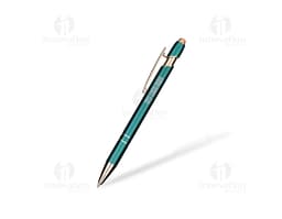 Caneta de metal touch colorida em tons de rosa, laranja e amarelo, feita para escrita e desenho, com ponta fina e afiada.
