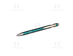 Caneta de metal touch colorida em tons de rosa, laranja e amarelo, feita para escrita e desenho, com ponta fina e afiada.
