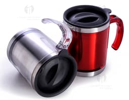 Caneca plástica de 400ml - 04 para brindes personalizados. Ideal para café quente ou chá, resistente e durável. Perfeito para