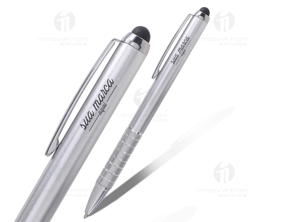 Caneta plástica com touch - 01, perfeita para escrita suave e precisa. Com design moderno e funcional, possui ponta touch